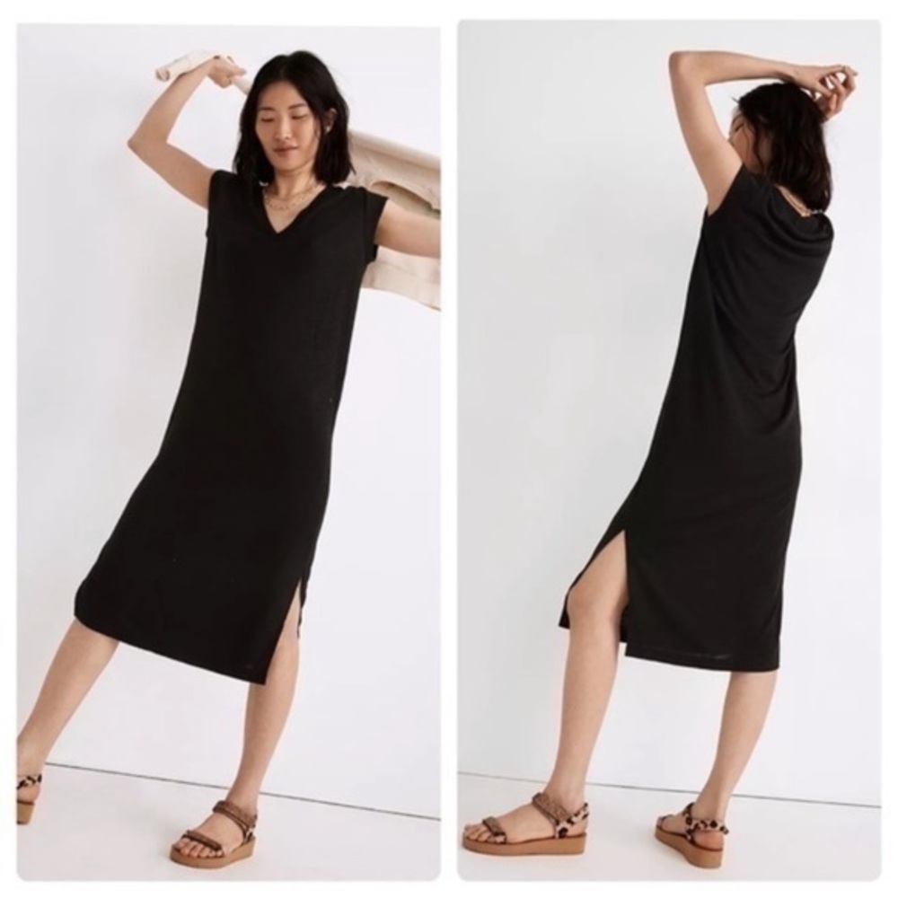 Madewell Black V-Neck Muscle Tank Dress L19